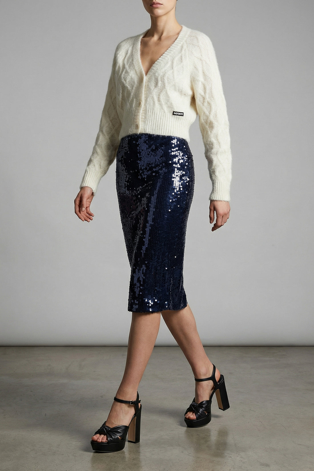 ROTATE BIRGER CHRISTENSEN 34 sequin pencil sheath skirt