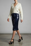 sequin pencil sheath skirt
