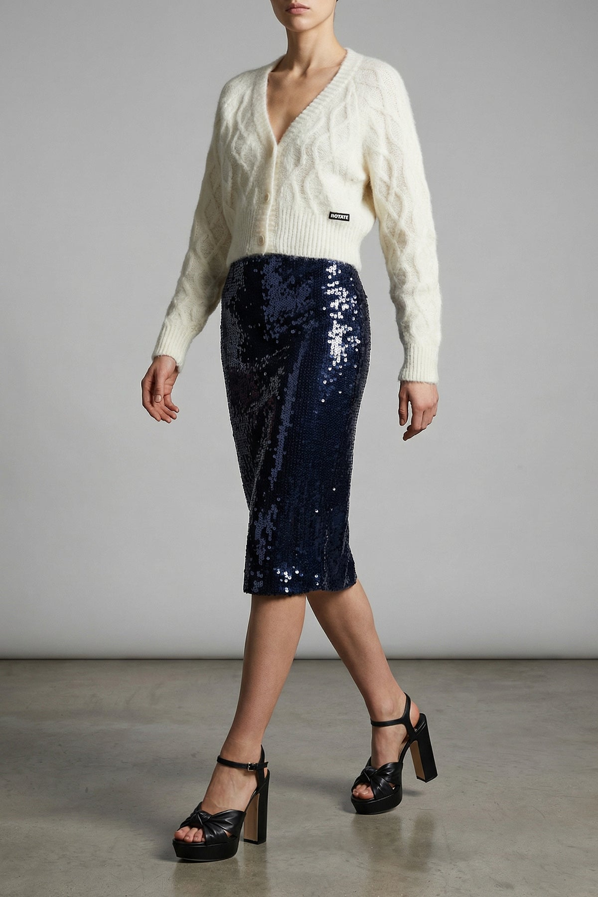 sequin pencil sheath skirt
