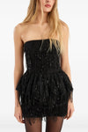 sequins bubble sleeveless mesh top