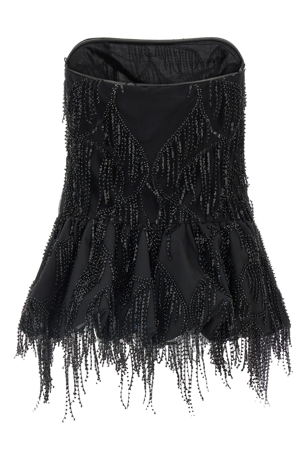 sequins bubble sleeveless mesh top