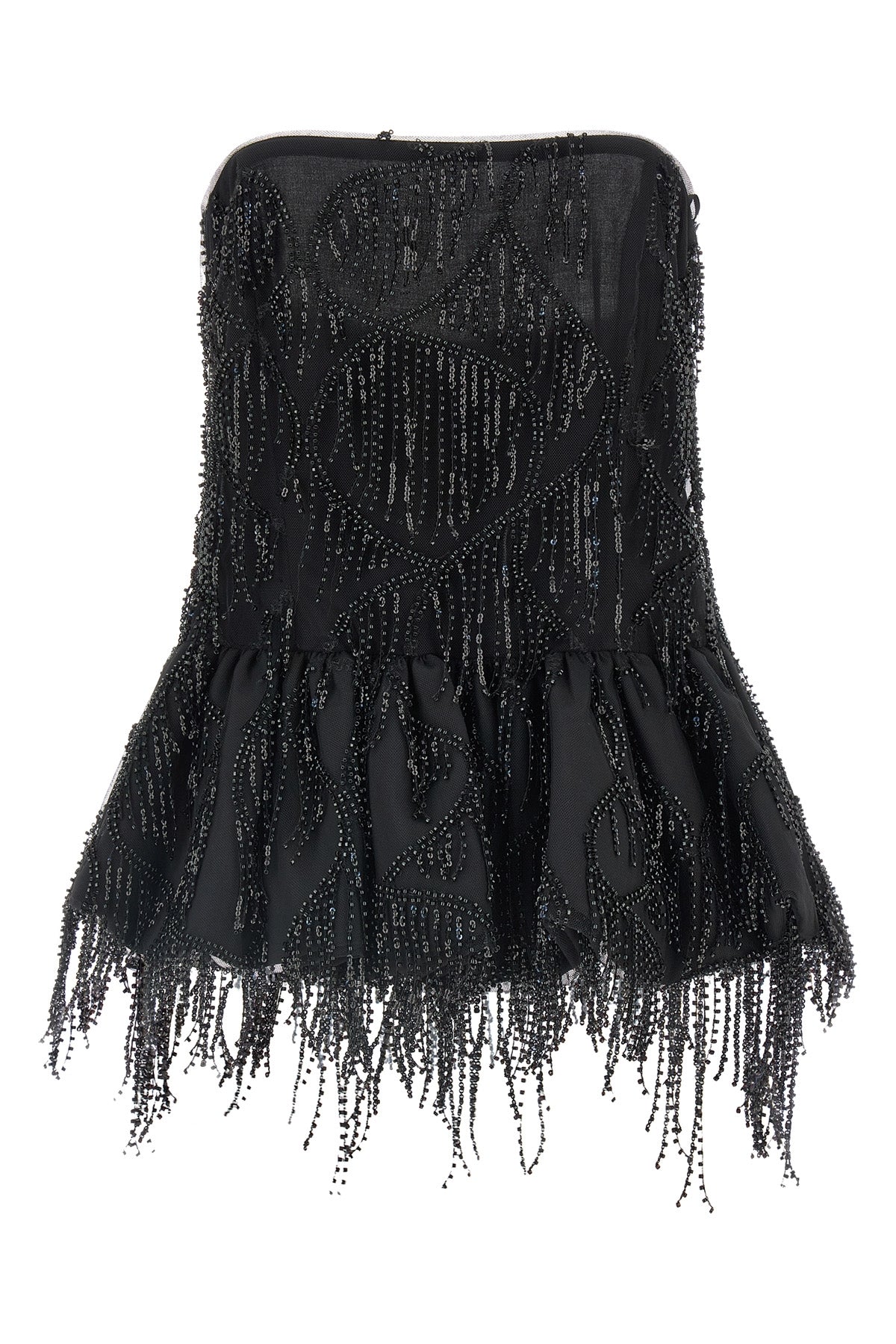 sequins bubble sleeveless mesh top
