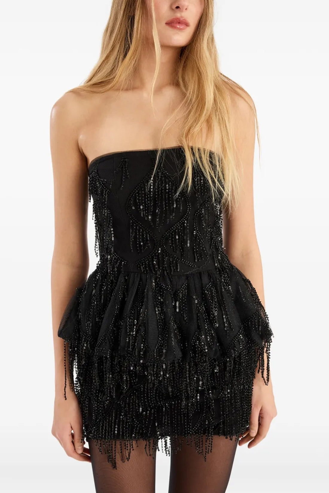 ROTATE BIRGER CHRISTENSEN 38 sequin embroidered fabric mini skirt finished