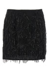 sequin embroidered fabric mini skirt finished