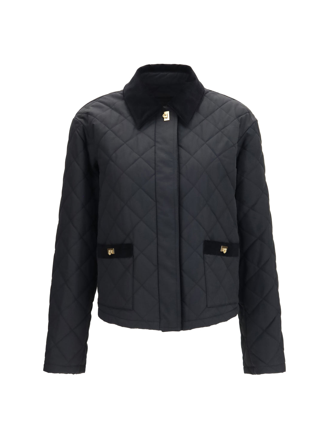 FERRAGAMO 42 padded jacket with gancini buckles