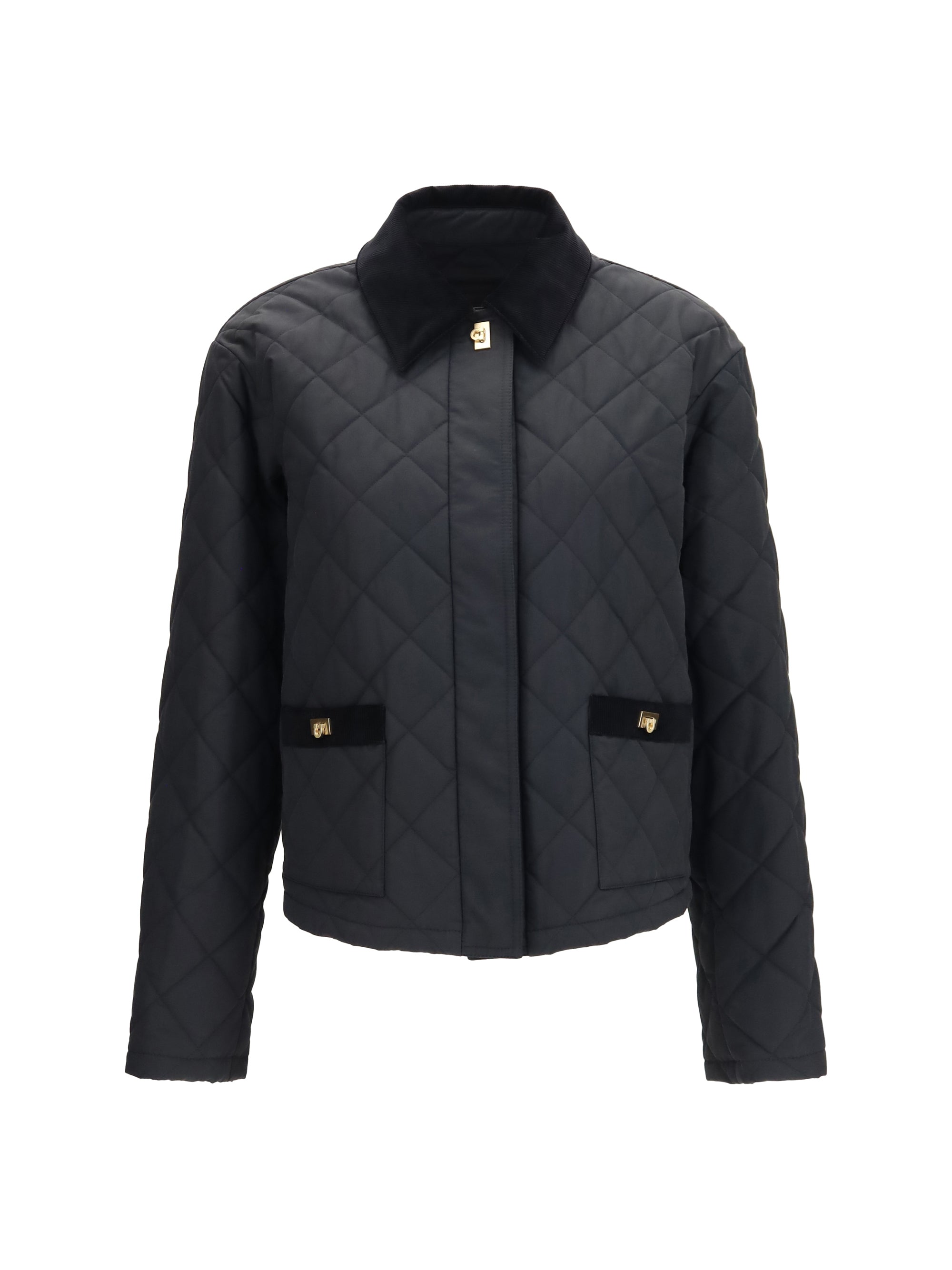 padded jacket with gancini buckles