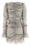 ls mini bow shiny silk dress