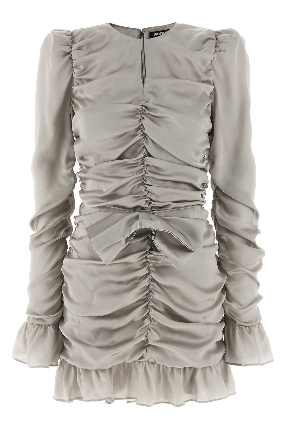 ROTATE BIRGER CHRISTENSEN 34 ls mini bow shiny silk dress