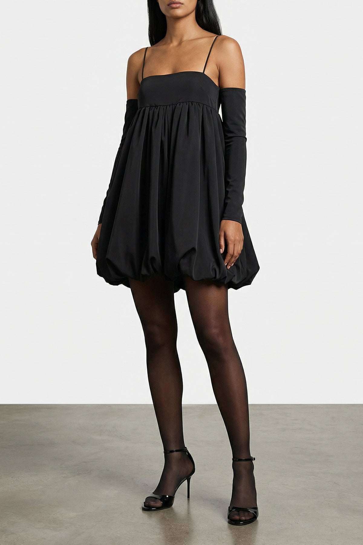 satin le bubble satin mini dress