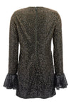 beaded ls mini fabric dress