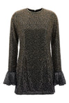 beaded ls mini fabric dress