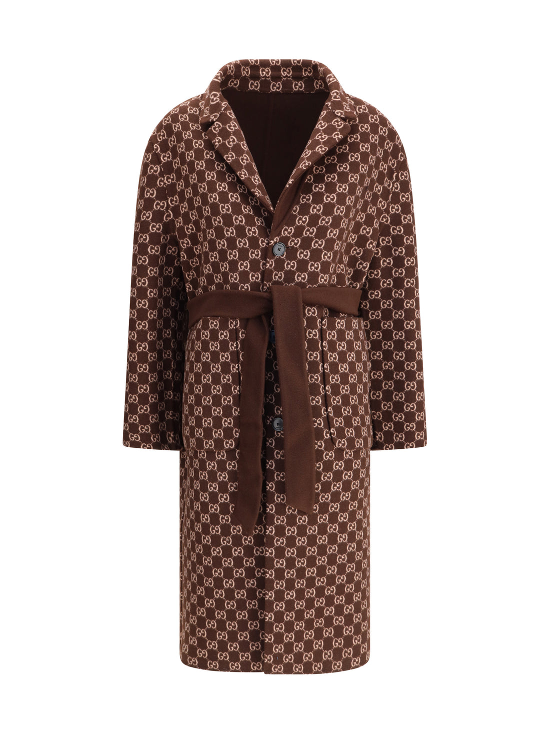 GUCCI 40 silk and wool reversible coat