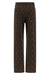 all-over animal print cotton denim jeans