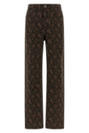 all-over animal print cotton denim jeans