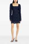 3d lace ls mini floral lace dress