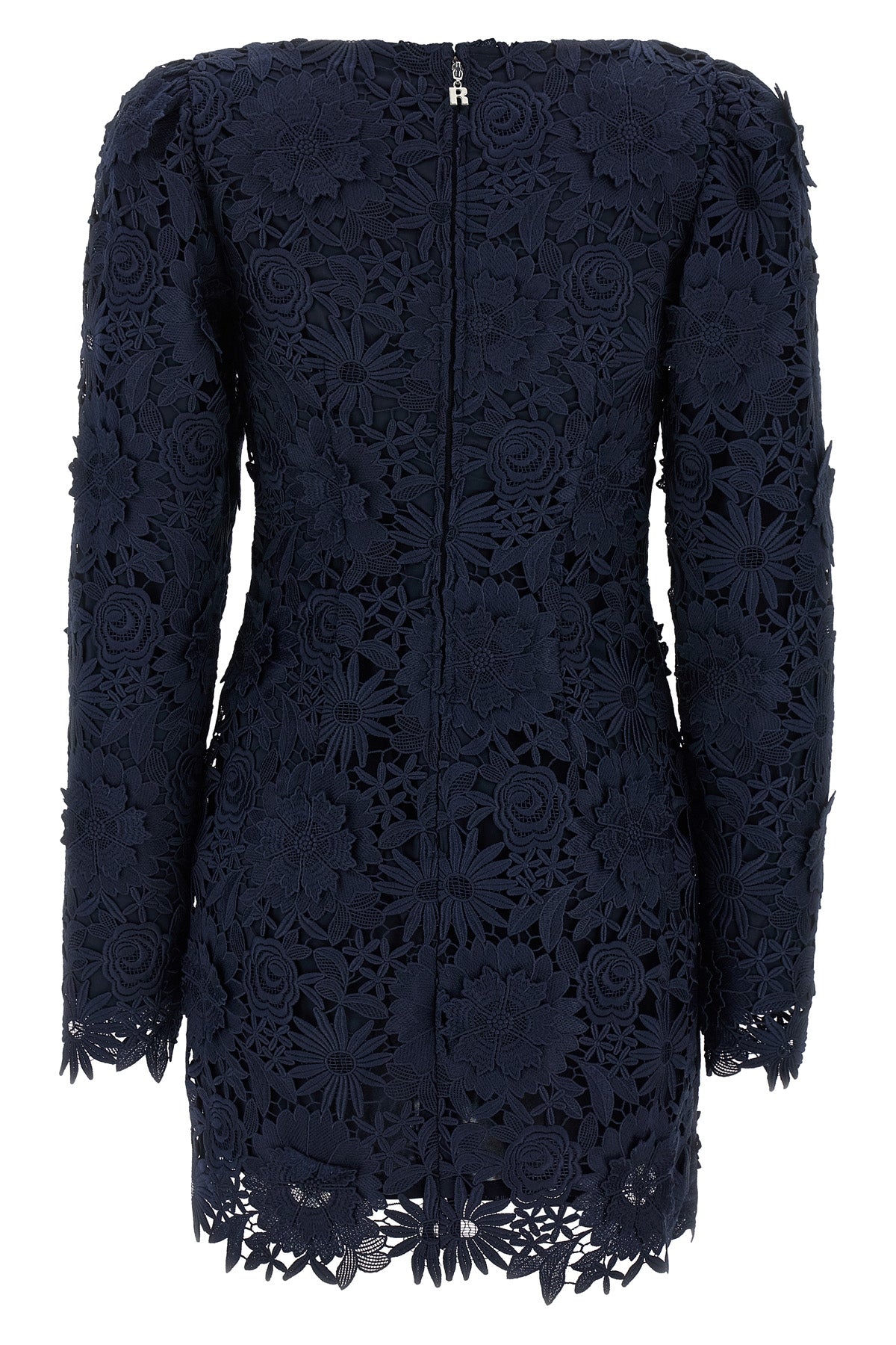 3d lace ls mini floral lace dress