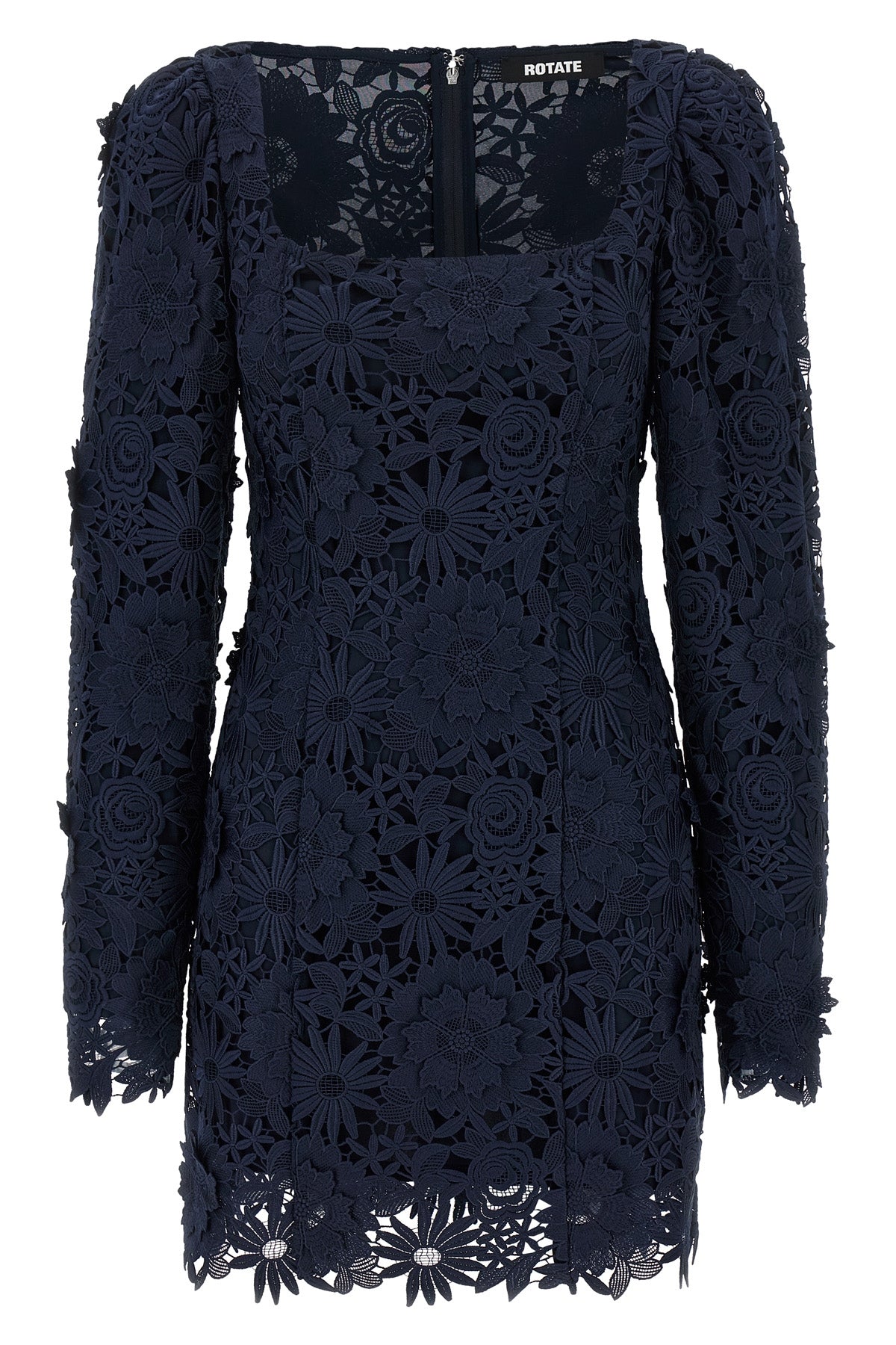 3d lace ls mini floral lace dress