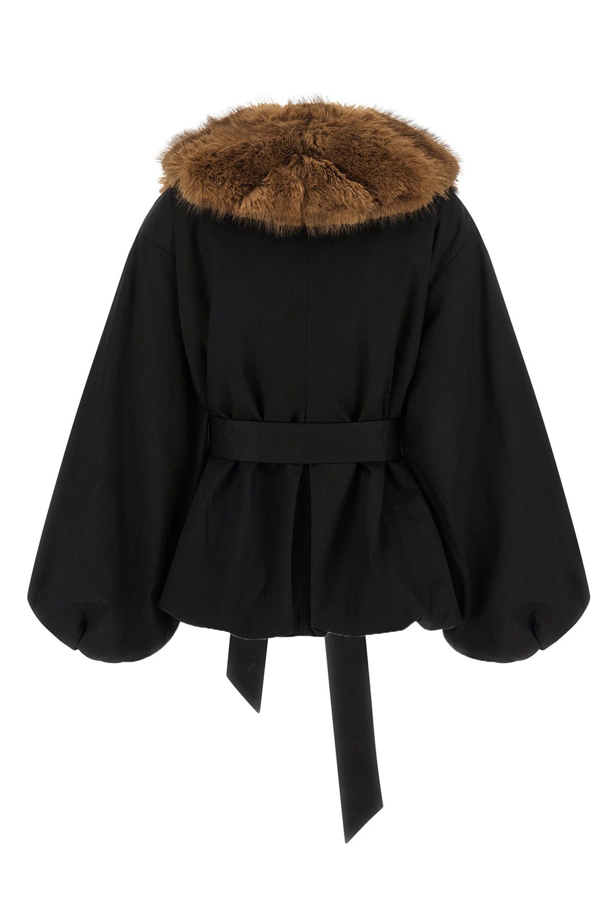 the rotate birger christensen faux fur collar jacket defines new volumes through