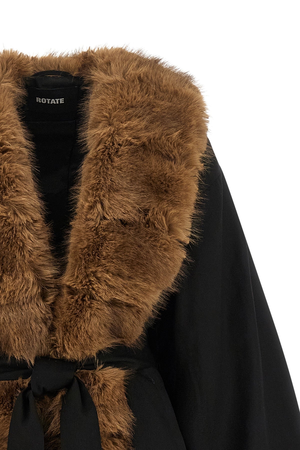 the rotate birger christensen faux fur collar jacket defines new volumes through