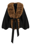 the rotate birger christensen faux fur collar jacket defines new volumes through