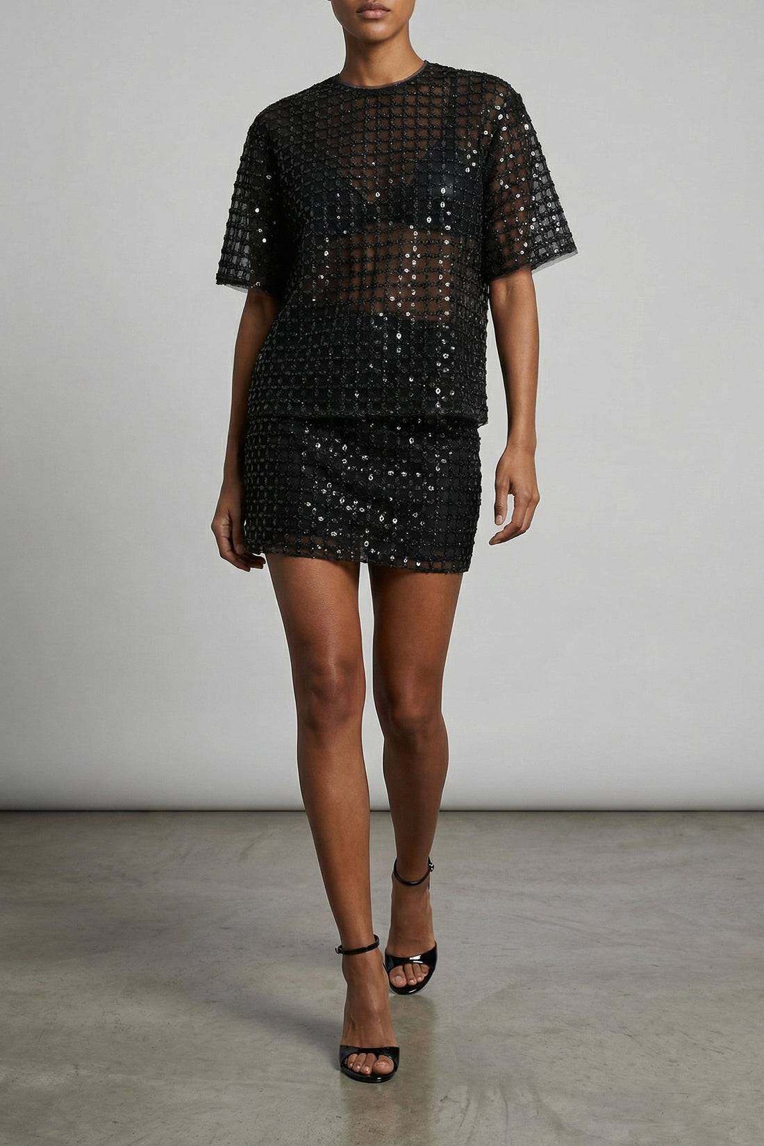 ROTATE BIRGER CHRISTENSEN 34 beaded oversize tulle evening top embroidered