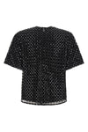 beaded oversize tulle evening top embroidered