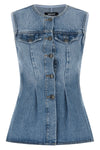 flared denim cotton top