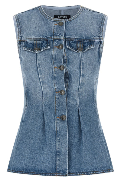 flared denim cotton top