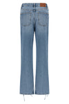 twisted lacing cotton denim jeans