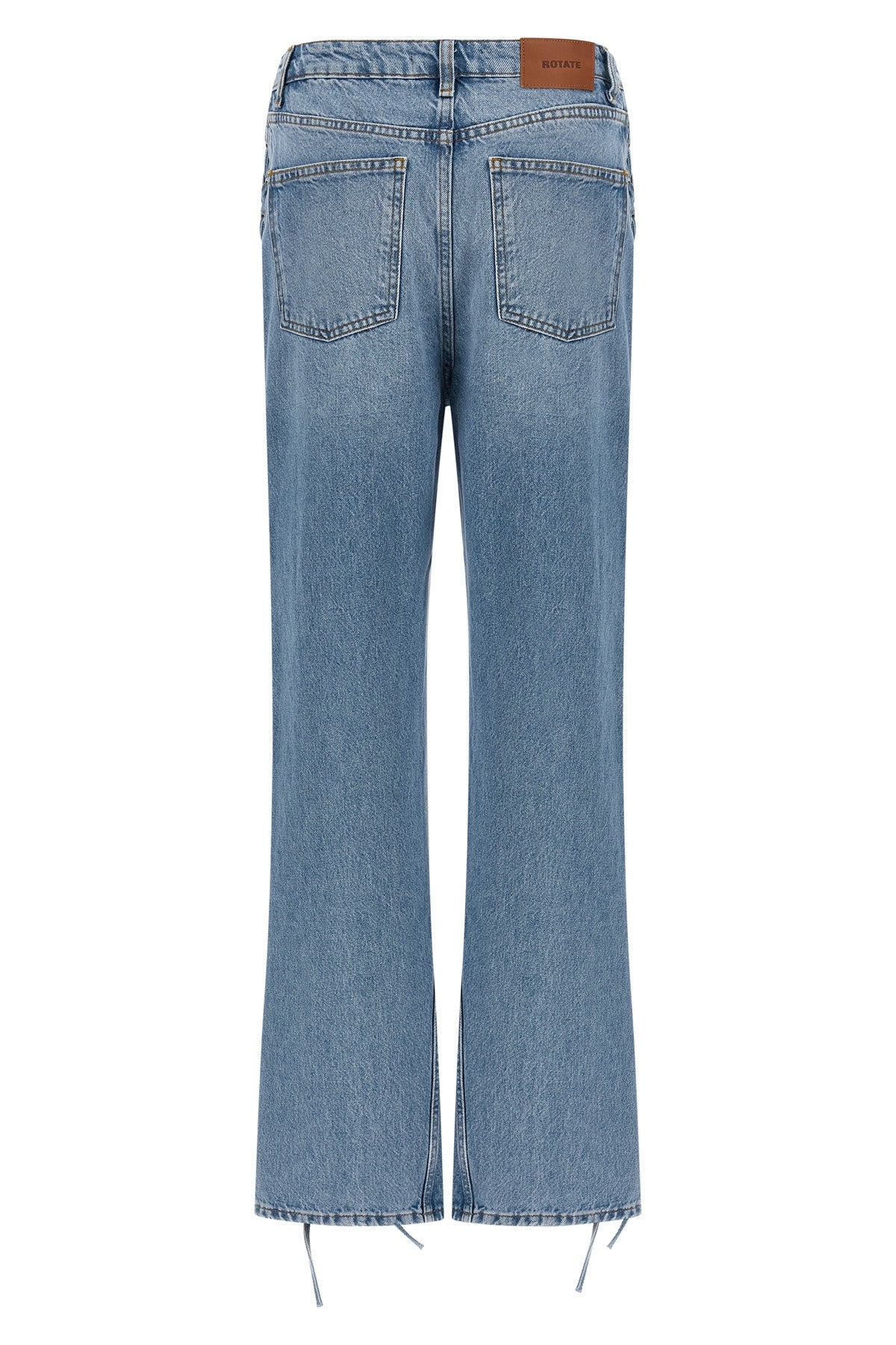 twisted lacing cotton denim jeans