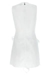 sleeveless w/bow mini dress in cotton poplin
