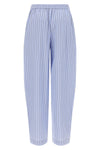 poplin tapered wide leg pants in cotton
