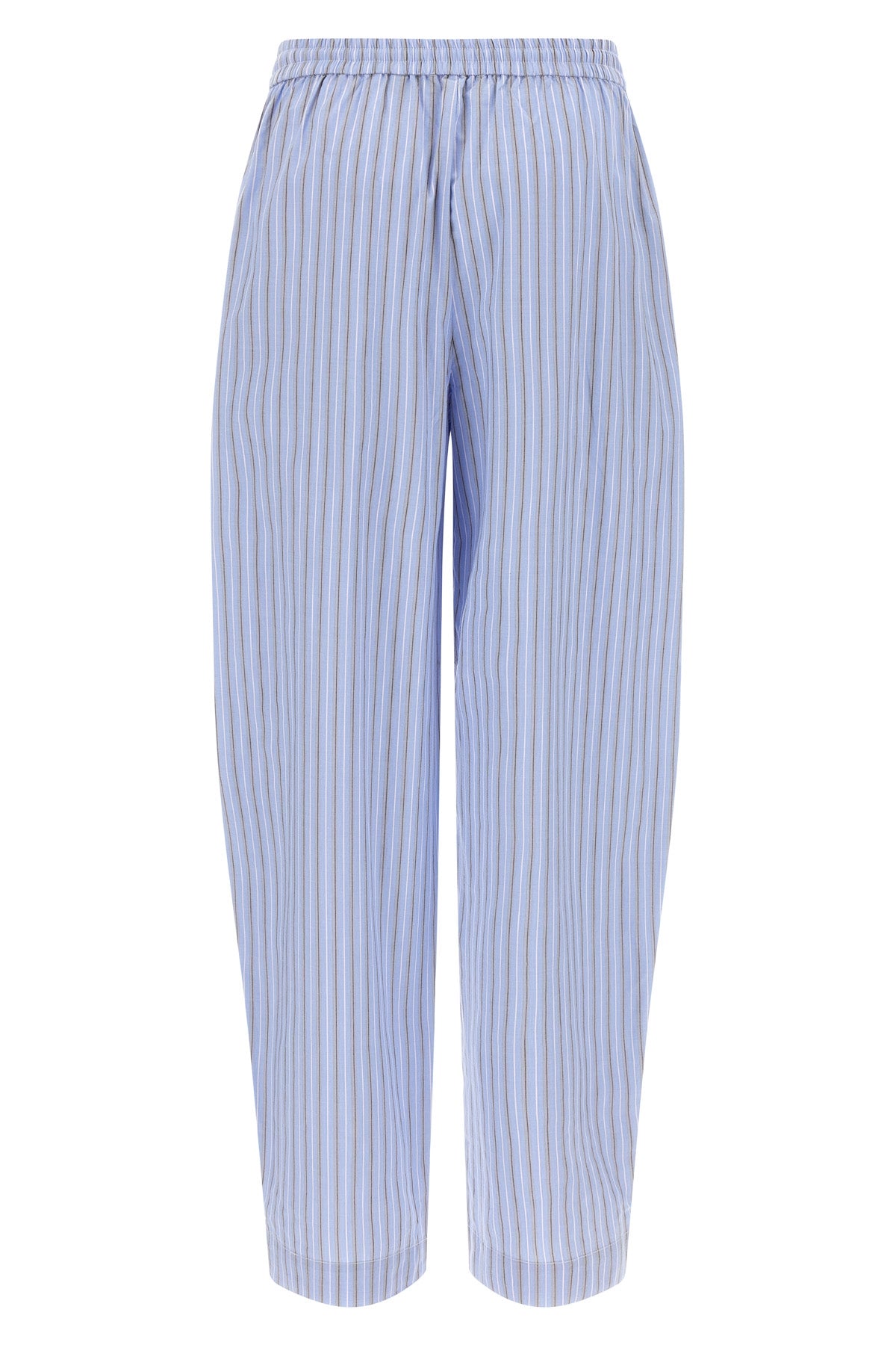 poplin tapered wide leg pants in cotton