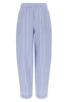 poplin tapered wide leg pants in cotton