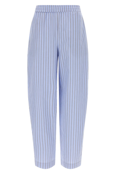 poplin tapered wide leg pants in cotton