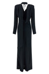long satin maxi drapy dress in silk-effect fabric