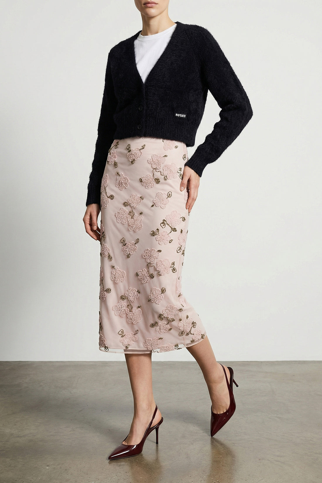 ROTATE BIRGER CHRISTENSEN M fluffy knit brushed wool blend cardigan