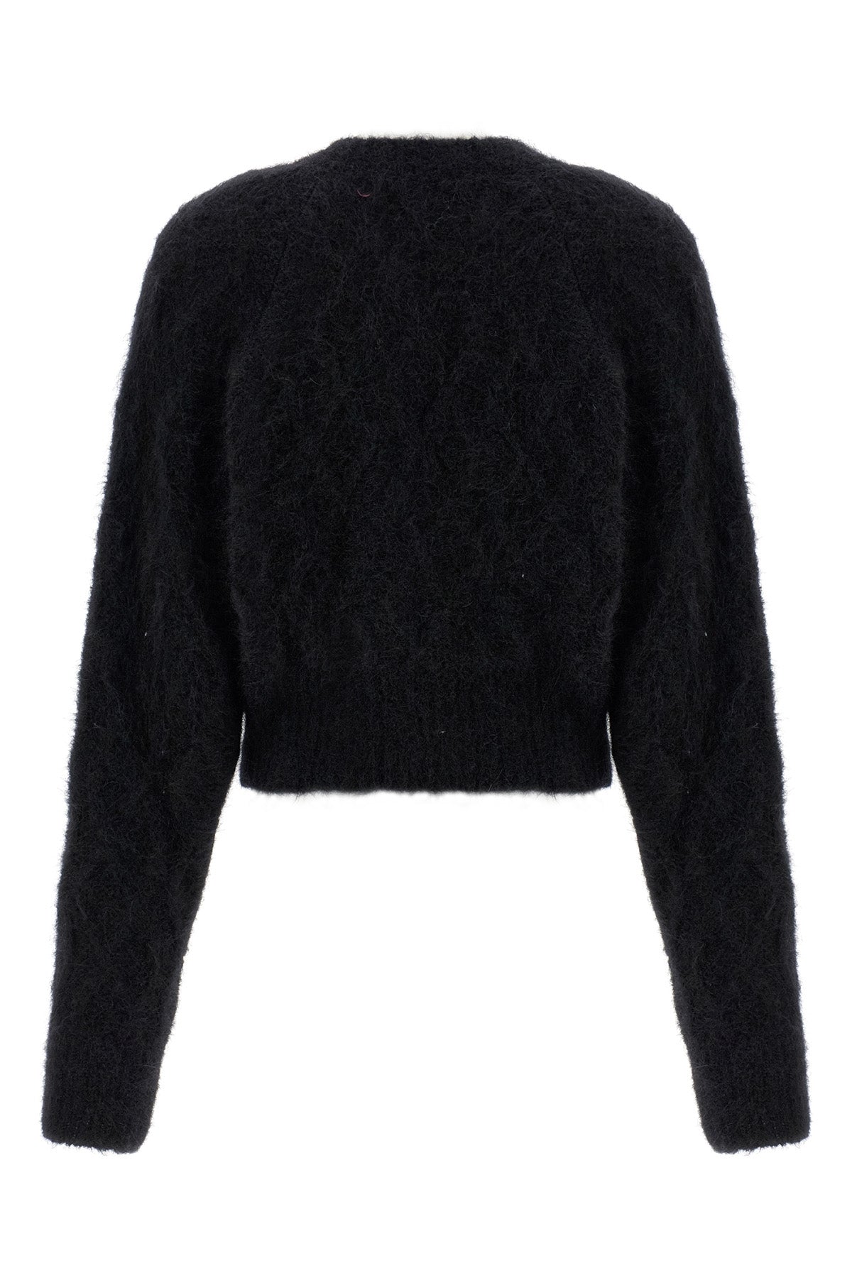 fluffy knit brushed wool blend cardigan