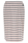 jersey midi striped stretch cotton skirt