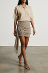 mini skirt chiffon draped in semi-transparent chiffon effect fabric
