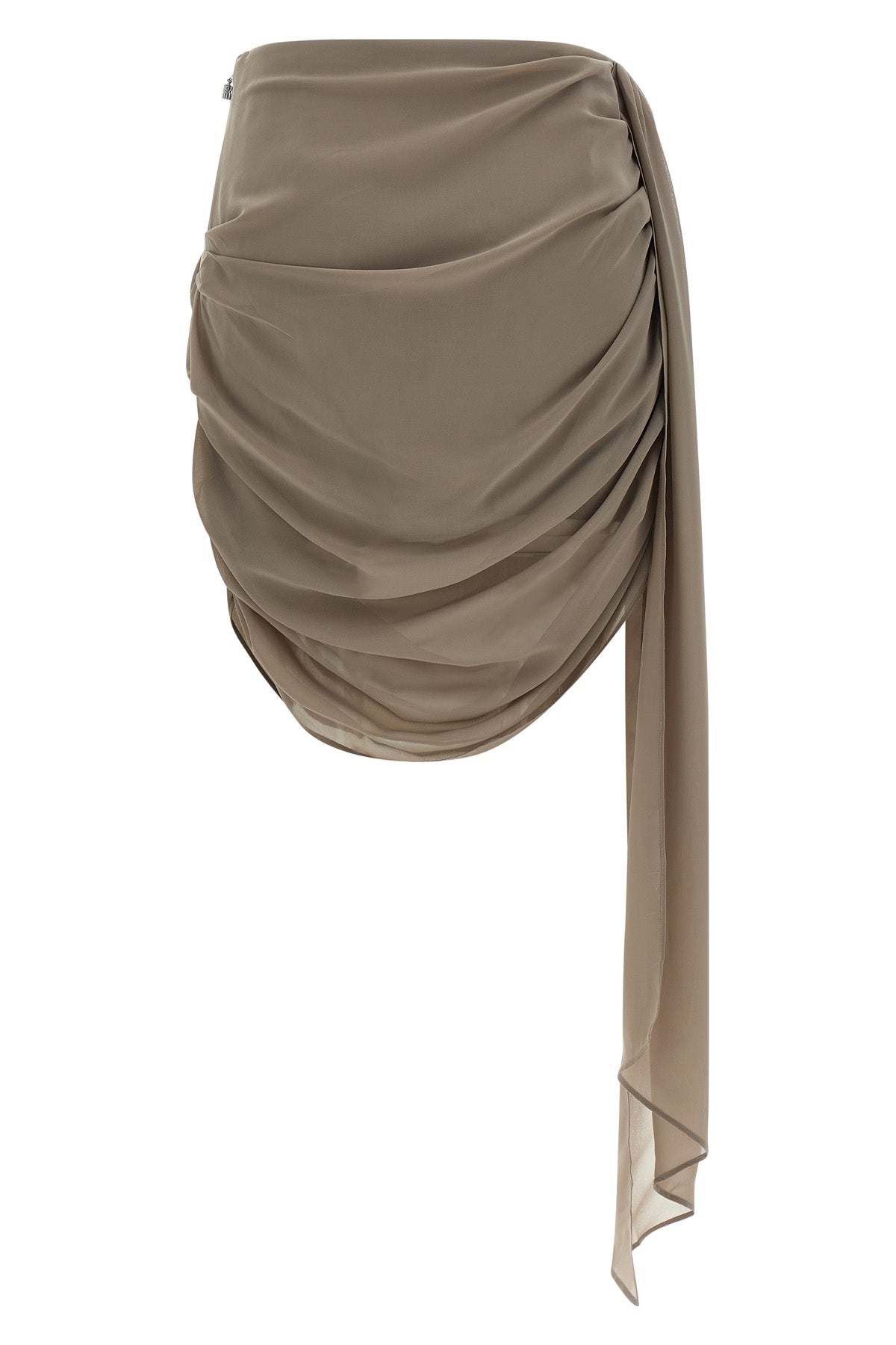 mini skirt chiffon draped in semi-transparent chiffon effect fabric