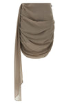 mini skirt chiffon draped in semi-transparent chiffon effect fabric