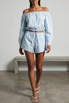 shorts in cotton poplin