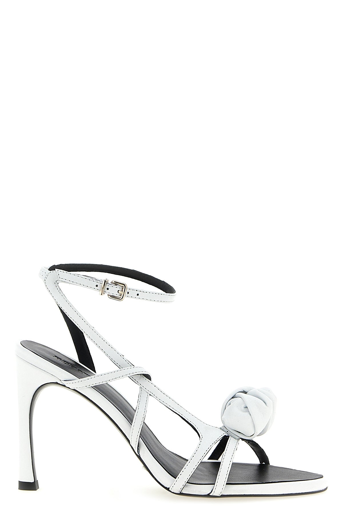 leather knot smooth leather sandals