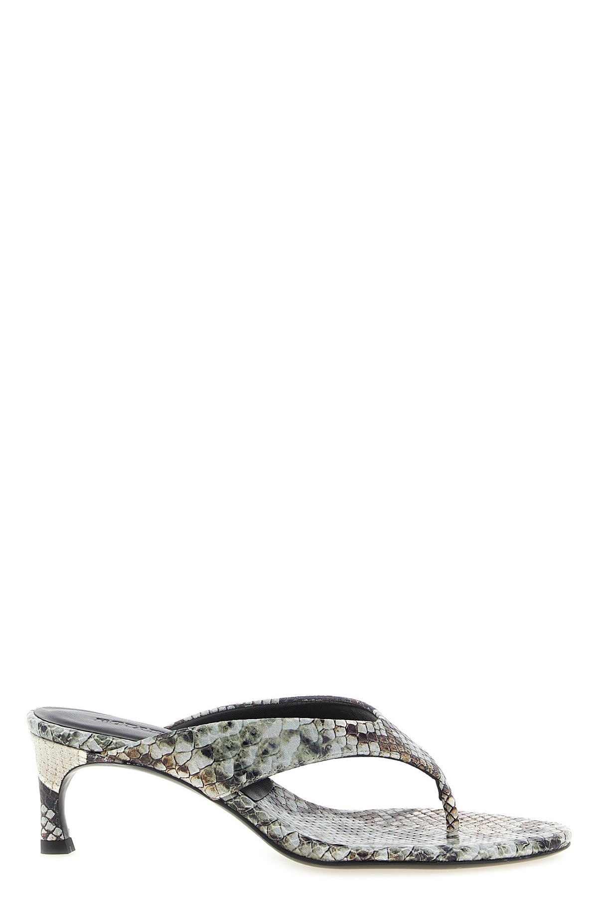 snake-print leather mules