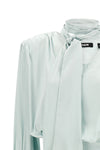 ruched long satin dress