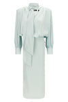 ruched long satin dress