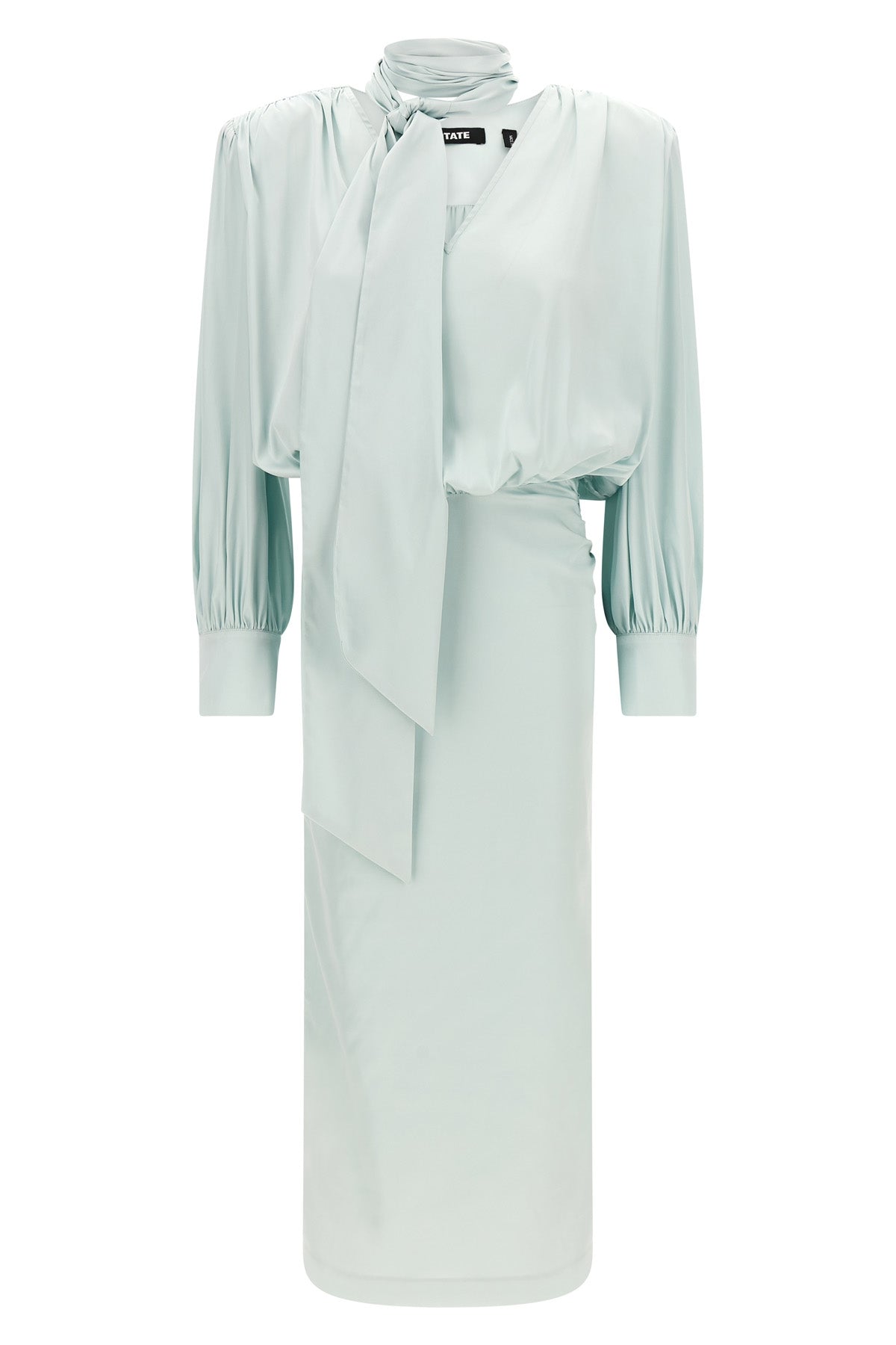 ruched long satin dress