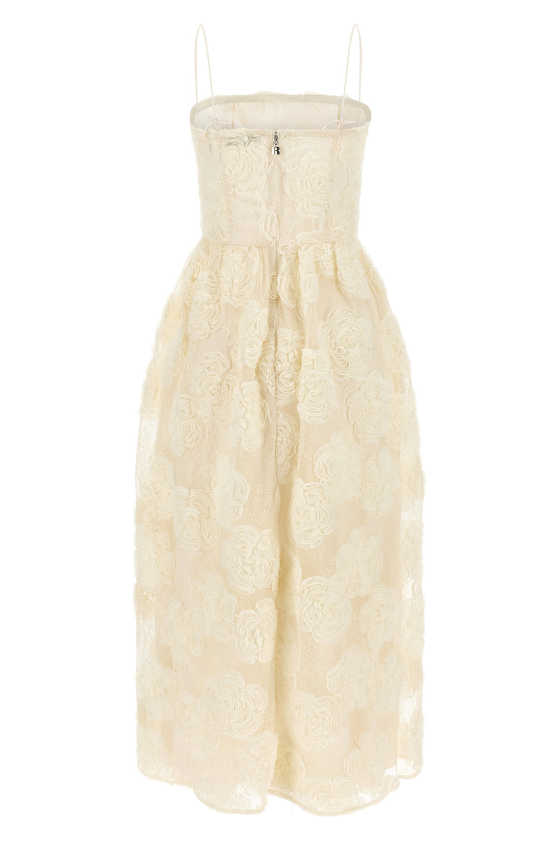 ROTATE BIRGER CHRISTENSEN 34 flower mesh midi semi-transparent mesh dress