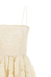 flower mesh midi semi-transparent mesh dress
